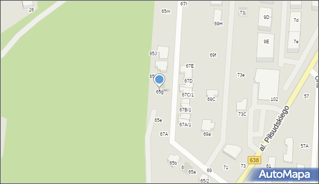 Warszawa, Aleja Piłsudskiego Józefa, marsz., 65g, mapa Warszawy