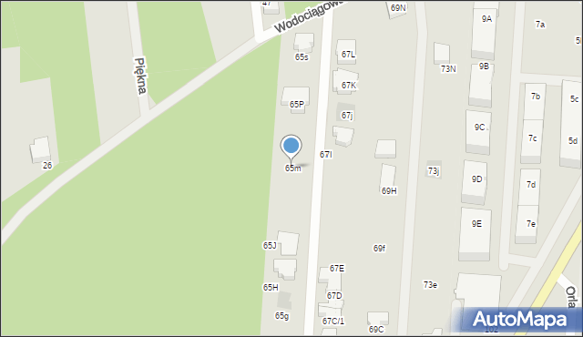 Warszawa, Aleja Piłsudskiego Józefa, marsz., 65m, mapa Warszawy
