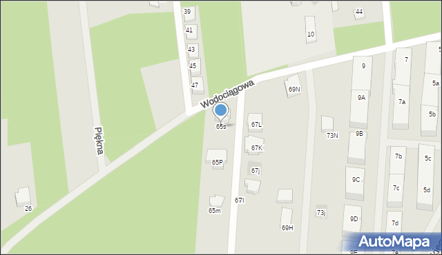 Warszawa, Aleja Piłsudskiego Józefa, marsz., 65s, mapa Warszawy