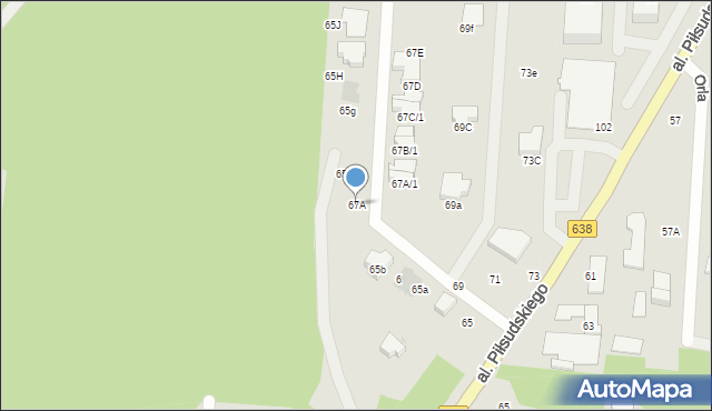 Warszawa, Aleja Piłsudskiego Józefa, marsz., 67A, mapa Warszawy