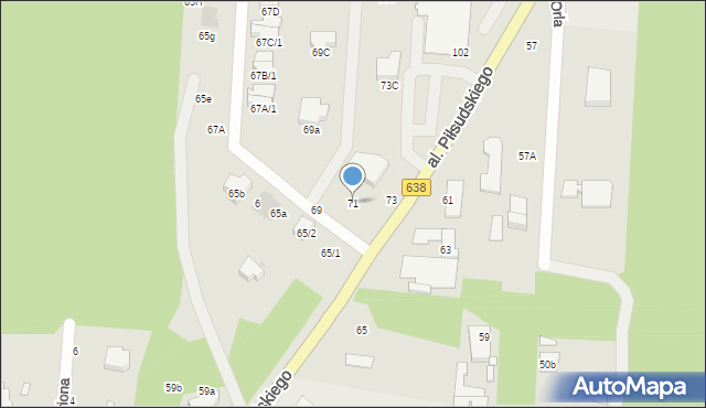Warszawa, Aleja Piłsudskiego Józefa, marsz., 71, mapa Warszawy
