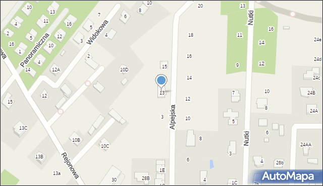Warszawianka, Alpejska, 13, mapa Warszawianka