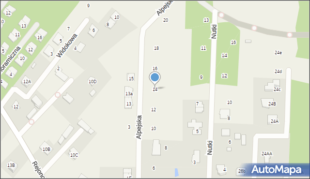 Warszawianka, Alpejska, 14, mapa Warszawianka