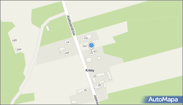 Wąsosz, Aleksandrów, 21, mapa Wąsosz