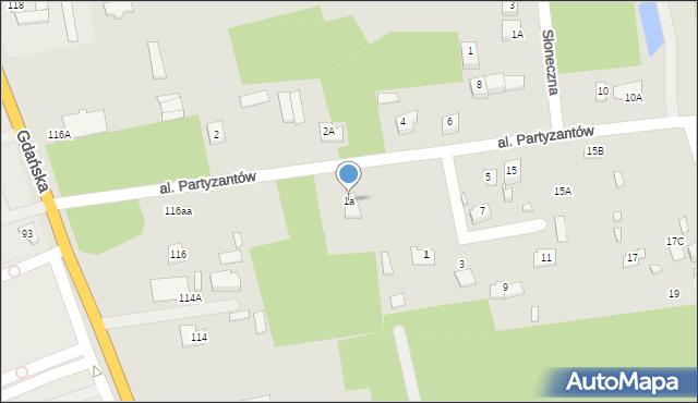 Węgrów, Aleja Partyzantów, 1a, mapa Węgrów