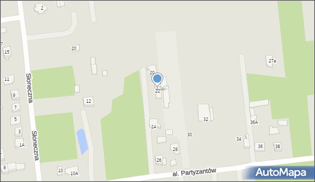 Węgrów, Aleja Partyzantów, 22, mapa Węgrów