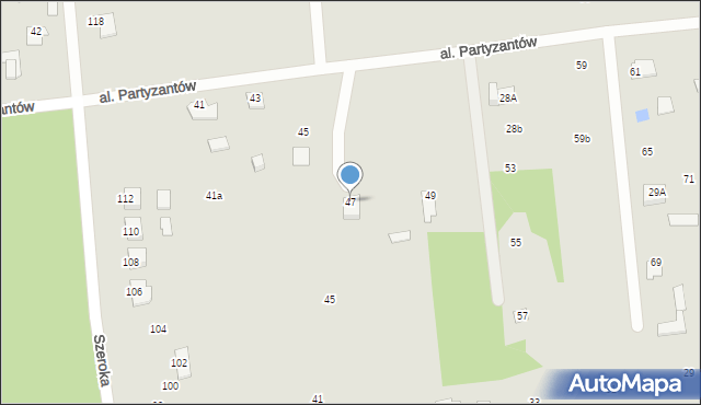 Węgrów, Aleja Partyzantów, 47, mapa Węgrów