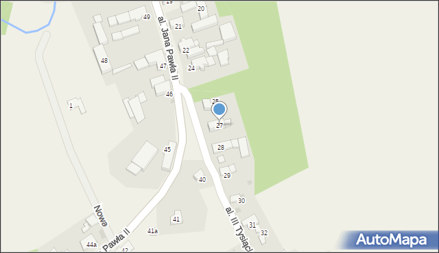Wiechowice, Aleja III Tysiąclecia, 27, mapa Wiechowice