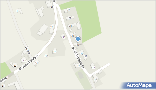 Wiechowice, Aleja III Tysiąclecia, 30, mapa Wiechowice