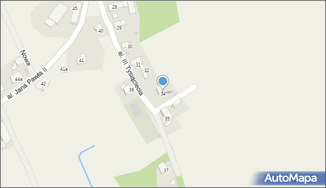 Wiechowice, Aleja III Tysiąclecia, 34, mapa Wiechowice