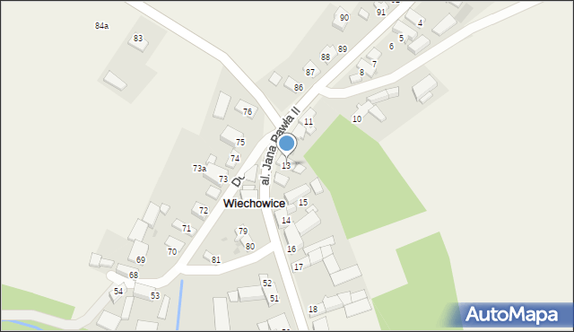 Wiechowice, Aleja Jana Pawła II, 13, mapa Wiechowice