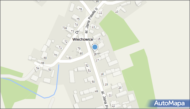 Wiechowice, Aleja Jana Pawła II, 16, mapa Wiechowice
