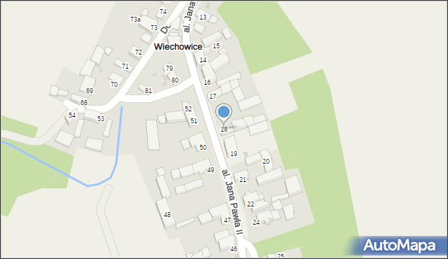 Wiechowice, Aleja Jana Pawła II, 18, mapa Wiechowice