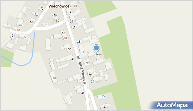 Wiechowice, Aleja Jana Pawła II, 20, mapa Wiechowice