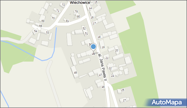Wiechowice, Aleja Jana Pawła II, 49, mapa Wiechowice