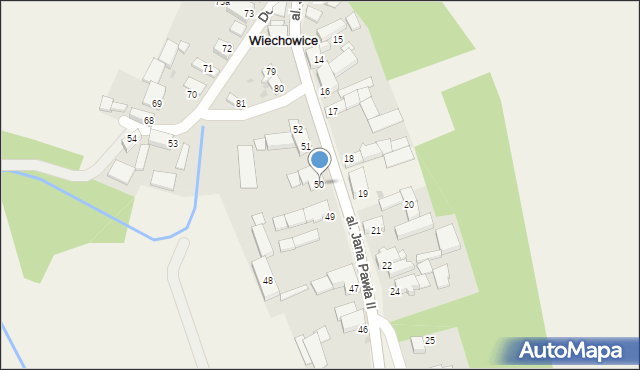 Wiechowice, Aleja Jana Pawła II, 50, mapa Wiechowice