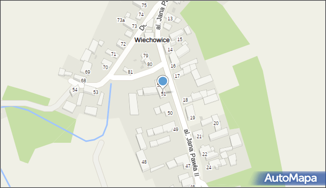 Wiechowice, Aleja Jana Pawła II, 51, mapa Wiechowice