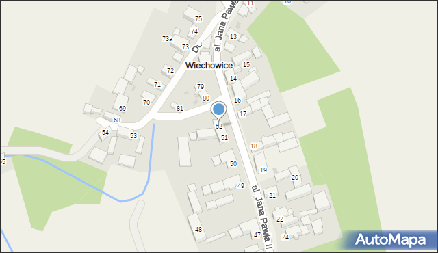 Wiechowice, Aleja Jana Pawła II, 52, mapa Wiechowice