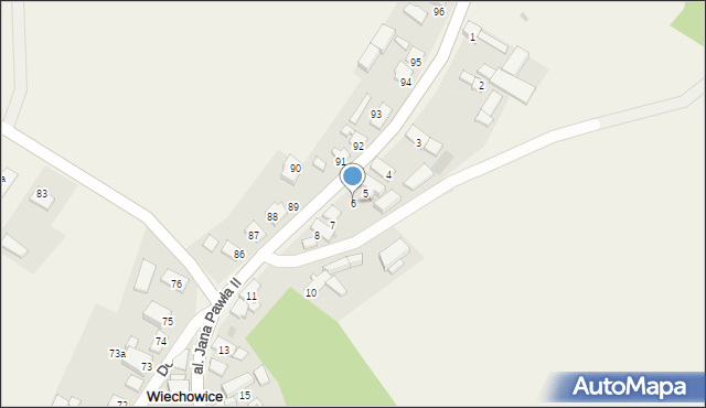 Wiechowice, Aleja Jana Pawła II, 6, mapa Wiechowice