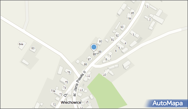 Wiechowice, Aleja Jana Pawła II, 88, mapa Wiechowice