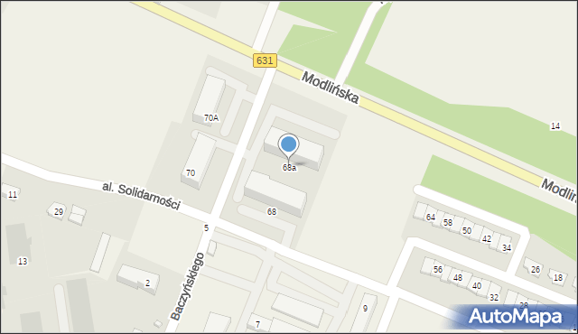 Wieliszew, Aleja Solidarności, 68a, mapa Wieliszew
