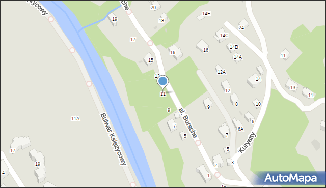 Wisła, Aleja Bursche Juliusza, ks. bp., 11, mapa Wisła