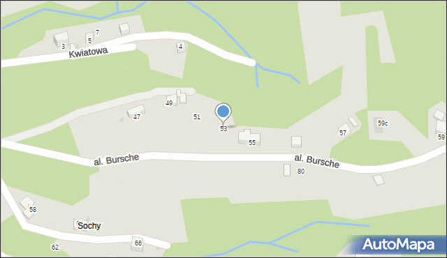 Wisła, Aleja Bursche Juliusza, ks. bp., 53, mapa Wisła