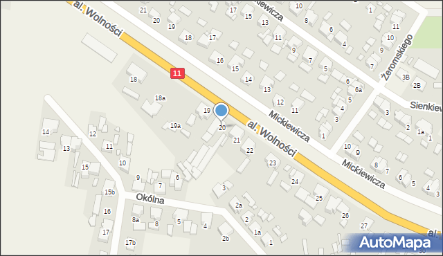 Witaszyce, Aleja Wolności, 20, mapa Witaszyce
