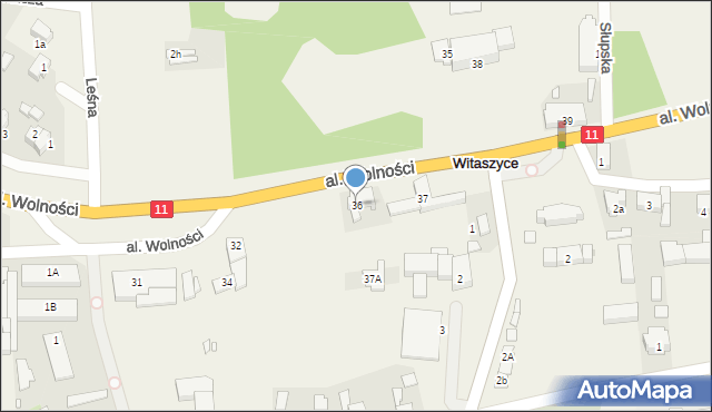 Witaszyce, Aleja Wolności, 36, mapa Witaszyce