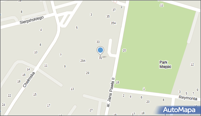 Włodawa, Aleja Jana Pawła II, 31, mapa Włodawa
