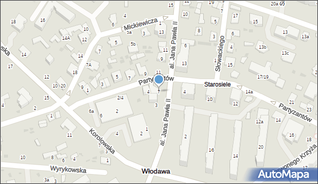Włodawa, Aleja Jana Pawła II, 7, mapa Włodawa