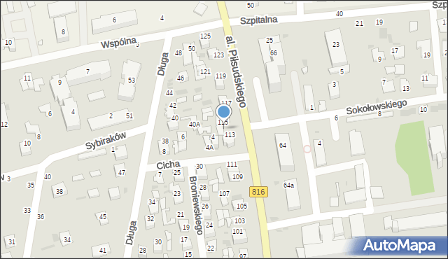 Włodawa, Aleja Piłsudskiego Józefa, marsz., 113a, mapa Włodawa