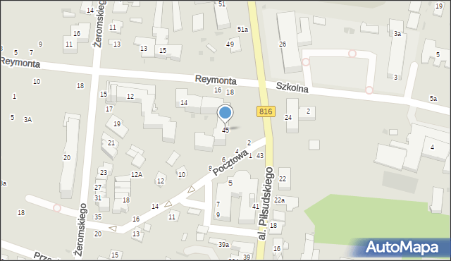 Włodawa, Aleja Piłsudskiego Józefa, marsz., 45, mapa Włodawa