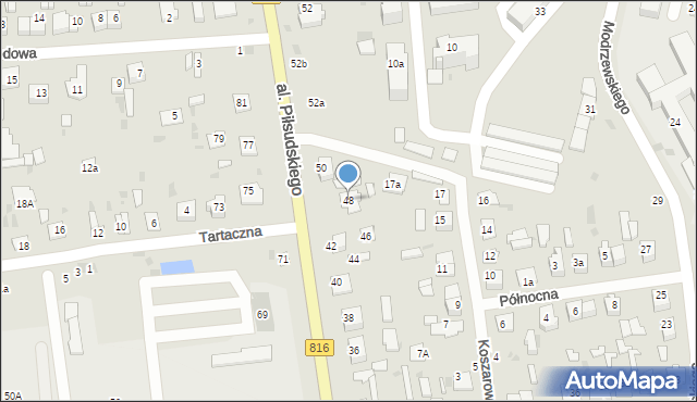 Włodawa, Aleja Piłsudskiego Józefa, marsz., 48, mapa Włodawa