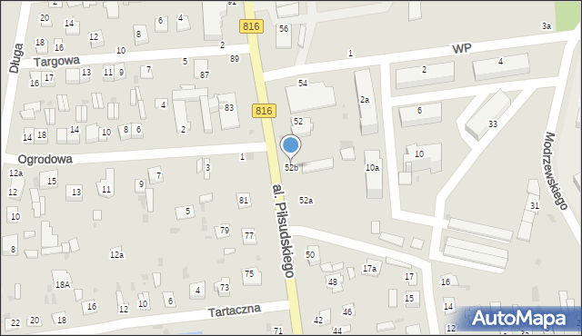 Włodawa, Aleja Piłsudskiego Józefa, marsz., 52b, mapa Włodawa