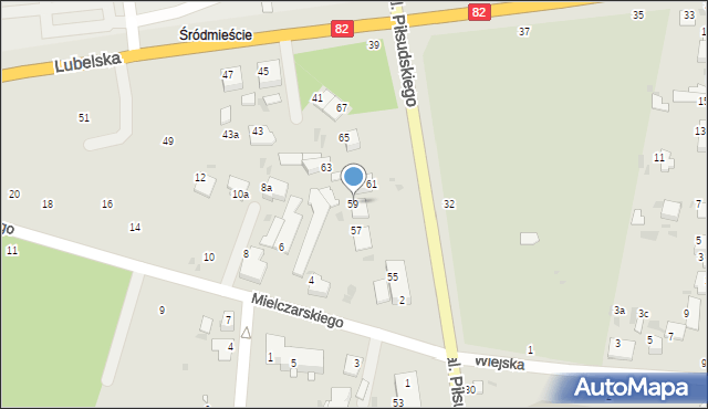 Włodawa, Aleja Piłsudskiego Józefa, marsz., 59, mapa Włodawa