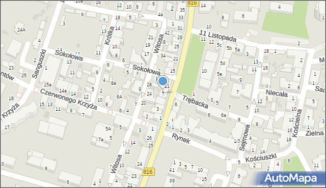 Włodawa, Aleja Piłsudskiego Józefa, marsz., 7, mapa Włodawa