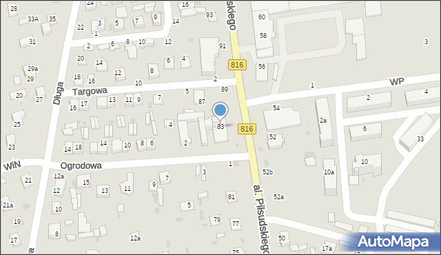 Włodawa, Aleja Piłsudskiego Józefa, marsz., 83, mapa Włodawa