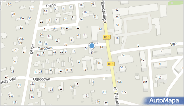 Włodawa, Aleja Piłsudskiego Józefa, marsz., 87, mapa Włodawa