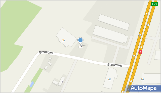 Wola Mrokowska, Aleja Krakowska, 1A, mapa Wola Mrokowska