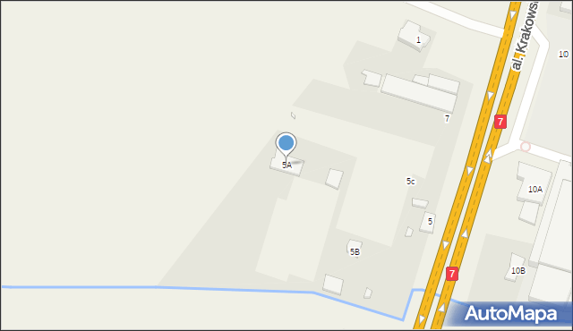 Wola Mrokowska, Aleja Krakowska, 5A, mapa Wola Mrokowska
