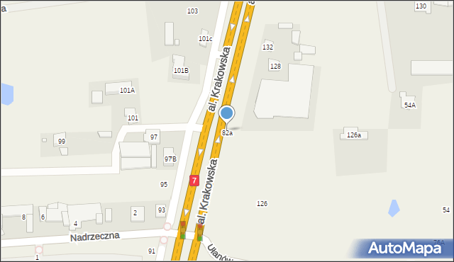 Wólka Kosowska, Aleja Krakowska, 82a, mapa Wólka Kosowska