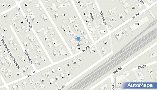 Wołomin, Aleja Armii Krajowej, 109, mapa Wołomin