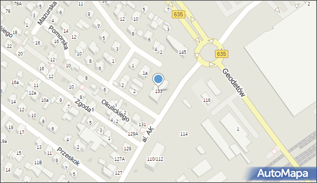 Wołomin, Aleja Armii Krajowej, 133, mapa Wołomin
