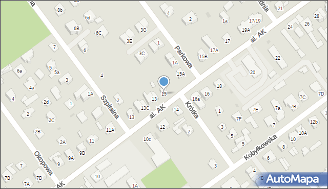 Wołomin, Aleja Armii Krajowej, 15, mapa Wołomin