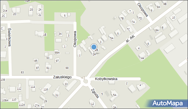 Wołomin, Aleja Armii Krajowej, 1A, mapa Wołomin