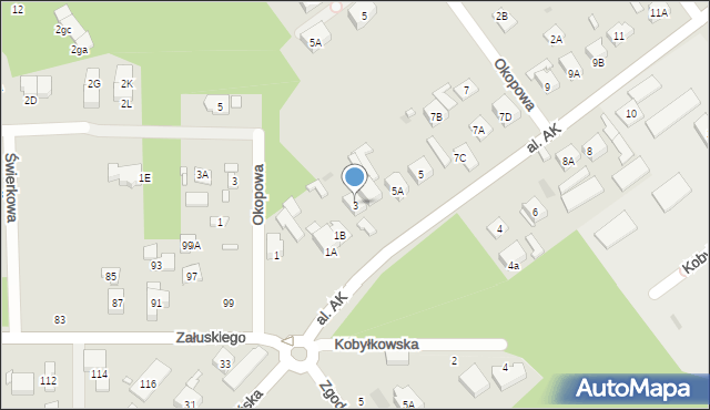 Wołomin, Aleja Armii Krajowej, 3B, mapa Wołomin