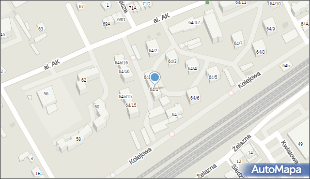 Wołomin, Aleja Armii Krajowej, 64/1, mapa Wołomin