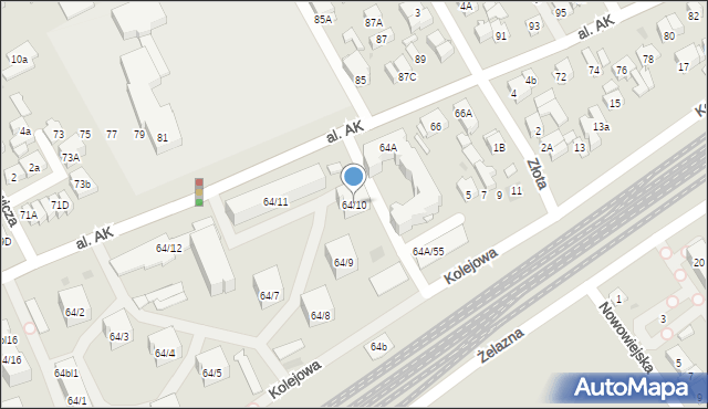 Wołomin, Aleja Armii Krajowej, 64/10, mapa Wołomin
