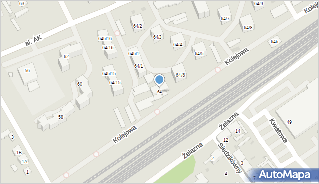 Wołomin, Aleja Armii Krajowej, 64, mapa Wołomin